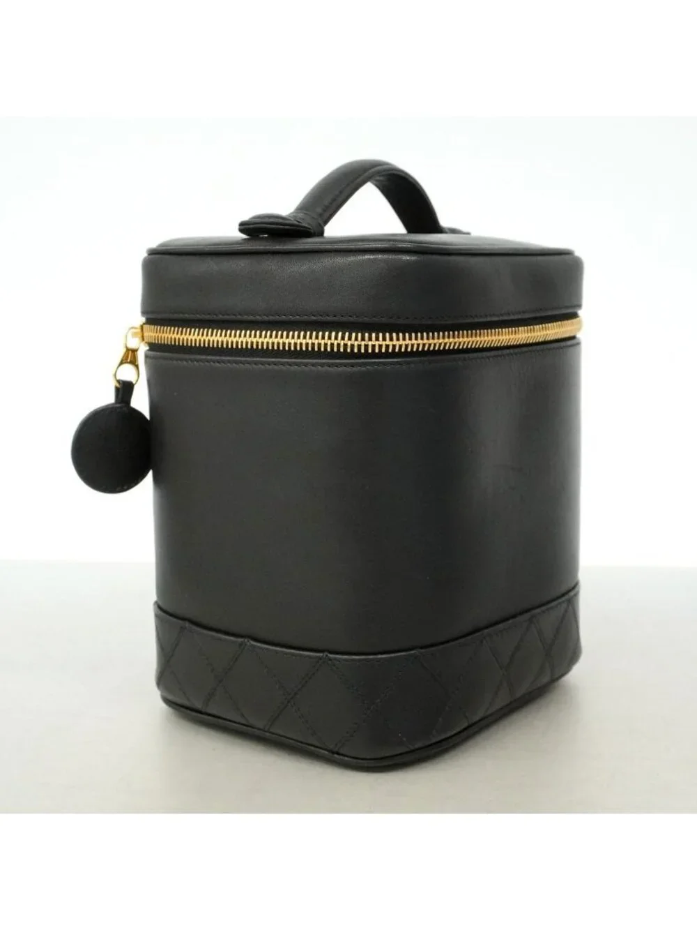 Chanel Vanity Bag Bicolor Lambskin Black Gold